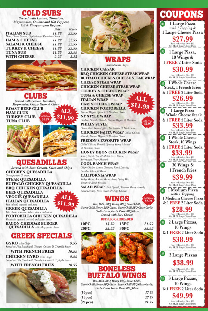 Joes Famous Pizza Steaks Hoagies in Atlantic City New Jersey Sandwiches and Wraps and Hoagies Menu